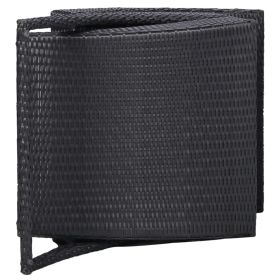 vidaXL Sunbed with Cushion Poly Rattan Black