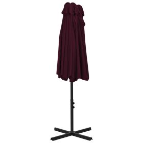 vidaXL Garden Parasol with Aluminium Pole 460x270 cm Bordeaux Red