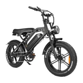 WHOSU Electric Bike for Adults Ebike 1500W/48V/18Ah Tank 20" Fat Tire Electric Bicycles Up to 30MPH & 68 Miles with Retro Motorcycle Design Removable