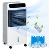 HOMCOM 32" Mobile Evaporative Air Cooler, 3-In-1 Ice Cooling Fan Water Conditioner Humidifier Unit with Remote, Timer, Oscillating, LED Display