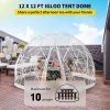 VEVOR 12FT Garden Dome Bubble Tent, Upgraded Geodesic Dome Greenhouse with Transparent TPU Cover and Sand Bags