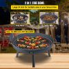 VEVOR Fire Pit Bowl, 34-Inch Diameter Round Carbon Steel Fire Bowl, Wood Burning for Outdoor Patios, Backyards & Camping Uses, with A Drain Hole