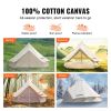 VEVOR 5-8 Person Canvas Glamping Bell Tent, Breathable Waterproof Yurt Tent with Stove Jack and Detachable Side Wall for Family Camping