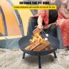 VEVOR Fire Pit Bowl, 34-Inch Diameter Round Carbon Steel Fire Bowl, Wood Burning for Outdoor Patios, Backyards & Camping Uses, with A Drain Hole