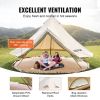 VEVOR 5-8 Person Canvas Glamping Bell Tent, Breathable Waterproof Yurt Tent with Stove Jack and Detachable Side Wall for Family Camping