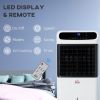 HOMCOM 32" Mobile Evaporative Air Cooler, 3-In-1 Ice Cooling Fan Water Conditioner Humidifier Unit with Remote, Timer, Oscillating, LED Display