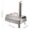 Stainless Steel Pizza Oven Outdoor 12" Automatic Rotatable Pizza Ovens,Portable Wood Fired Pizza Oven Pizza Maker with Timer, Built-in Thermometer