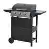 Propane Gas Grill 3 Burner Barbecue Grill, Stainless Steel 26,000 BTU Patio Garden Barbecue Grill with Two Shelves, Lid, Wheels and Bottle Opener