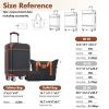 Hardshell Luggage Sets with Bags Carry-on Suitcase Double Spinner Wheels with TSA Lock ,Single Vintage Luggage 20 IN,Black