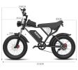 Off-road Electric Bike 1000W 20ah Black