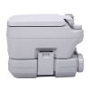 Lightweight Portable Toilet;  2.6 Gallon Flushable Camping Toilet;  Sanitary Outdoor Travel Toilet for Tents Boats Semi Trucks RV Campers;  Gray