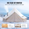 VEVOR 5-8 Person Canvas Glamping Bell Tent, Breathable Waterproof Yurt Tent with Stove Jack and Detachable Side Wall for Family Camping