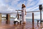 Electric Scooter with Foldable Seat w/35 Miles Operating Range & 15.5mph Max Speed - White