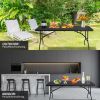 6ft Folding Table, Portable Plastic Table for Camping, Picnics, Parties, High Load Bearing Foldable Table Black