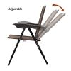 Beach & Garden Lawn 4 Pcs Folding Sling Chairs With Steel Armrest And Adjustable Back