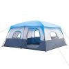 430*430*210cm Polyester Cloth Fiberglass Poles Can Accommodate 14 People Camping Tent Dark Blue And White