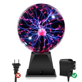 Plasma Ball Lamp 6 inch Science Toy Touch & Sound Sensitive Plasma Globe (Color: Red)