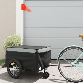 Bike Trailer Black and Gray 99.2 lb Iron (Color: Gray)