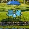 Portable Folding Picnic Double Chair With Umbrella