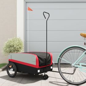 Bike Trailer Black and Red 99.2 lb Iron (Color: Red)