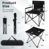 Outdoor Folding Camping Chairs and Table Set with Carrying Bag